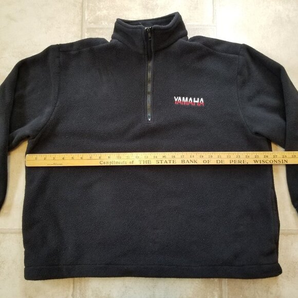 ✅ Mens 2XL/NO SIZE TAG VTG 90s Yamaha Black Fleece Pullover Sweatshirt 1/4 Zip - Picture 4 of 11